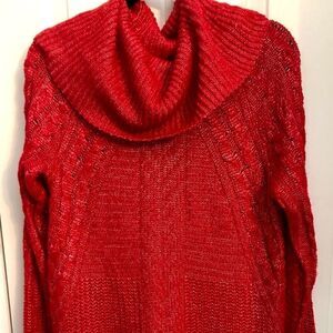 Liz Claiborne cable knit over sized cowl neck pullover NWT